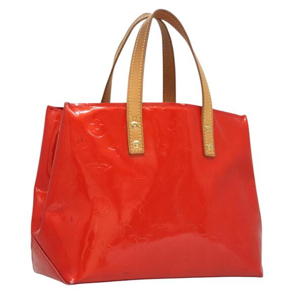 LOUIS VUITTON Monogram Vernis Reade PM Hand Bag Red Rouge M91088 - Picture 1 of 16